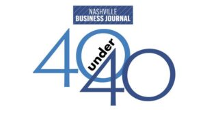 Celebrating achievements: nashville business journal's 40 under 40 recognition logo.