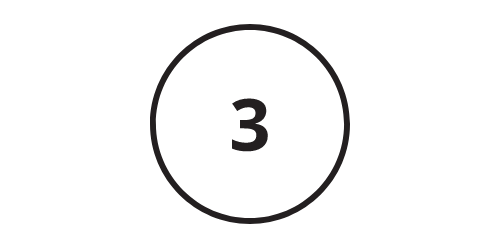 A minimalist circle displaying the number 3 on a plain background.