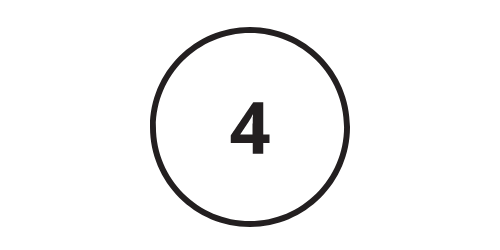 A large black minimal number "4" centered in a circle on a plain background.
